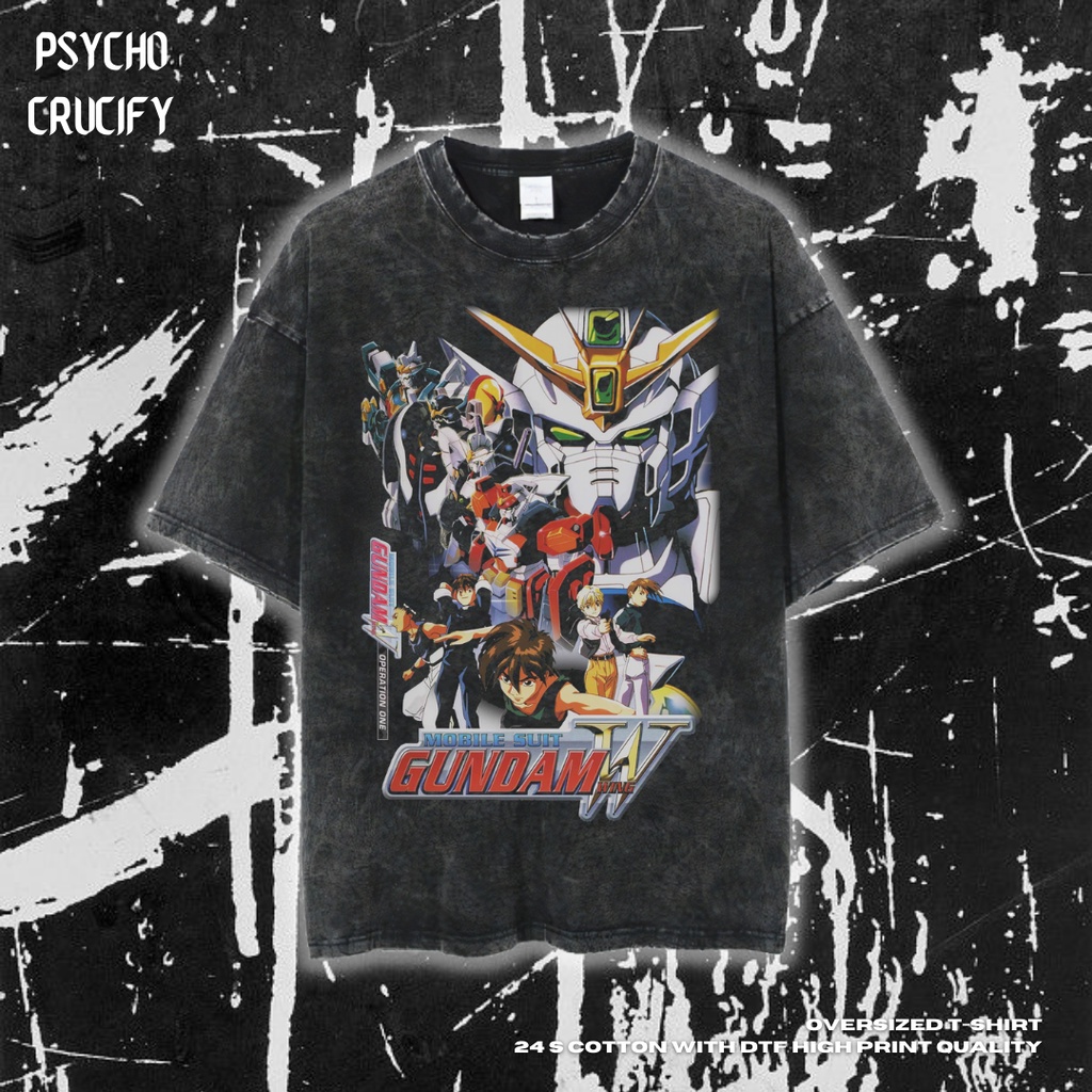tshirtเสื้อยืดคอกลมฤดูร้อนเสื้อยืด ขนาดใหญ่ พิมพ์ลาย Psycho Crucify "Gundam" | หินล้างทําความสะอาด | เสื้อกันดั้ม | เสื้