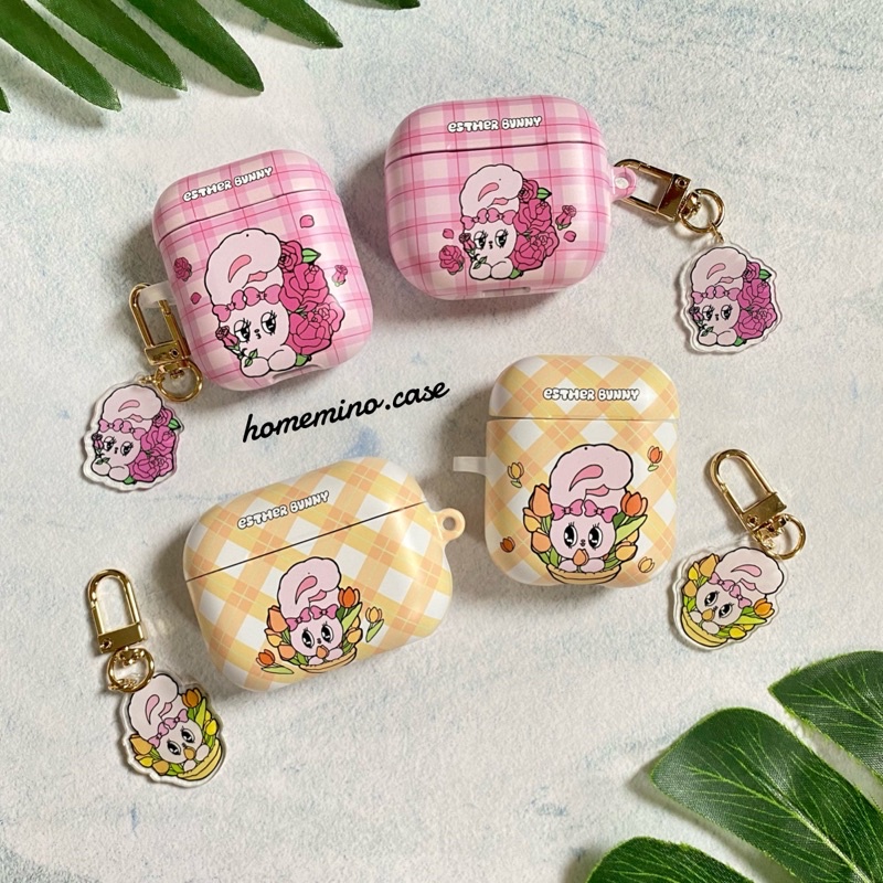 🌈 พร้อมส่ง 🌺 Esther Bunny Hard Case (For AirPods) with Acrylic Keyring From Korea ลิขสิทธิ์แท้ 100%