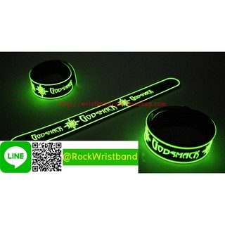 GODSMACK ขายริสแบนด์เรืองแสง กอดส์แมก GMK255GA Wristband สายรัดข้อมือวงร็อค