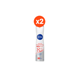 [ใหม่! ส่งฟรี] นีเวีย เอ็กซ์ตร้า ไบรท์เทนนิ่ง แม็กซ์ โพรเทค 8 ซูเปอร์ ฟู้ด สเปรย์ ระงับกลิ่นกาย 150 มล. 2 ชิ้น NIVEA Extra Brightening MAX Protect Spray 150ml. 2 Pcs