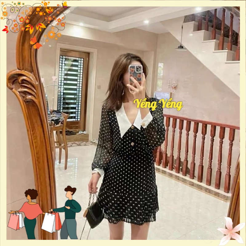 VNU494 - ชุดสตรีคอปกใบไม้สีขาว 2 ชั้น