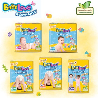 BABY LOVE เบบี้เลิฟ กางเกงผ้าอ้อมเด็ก เพลย์แพ้นท์ พรี่เมียม ซุปเปอร์จัมโบ้ แพ็ค1ห่อ