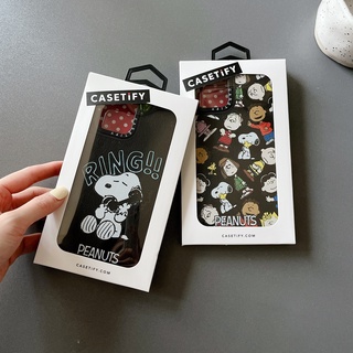 Casetify【Peanuts Snoopy】เคสโทรศัพท์มือถือหนัง ลายสนูปปี้ พร้อมกล่องบรรจุ แฟชั่น คุณภาพสูง สําหรับ iPhone 11 12 13 Pro MAX XR X XS MAX 6 7 8 Plus SE2020