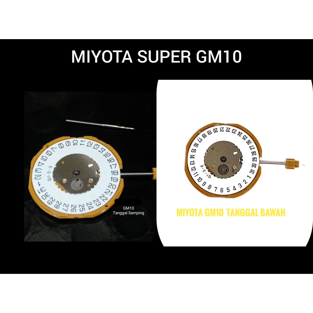 Mesin Miyota SUPER GM10 GM 10 เครื่องนาฬิกาวันที่ด้านข้างและด้านล่าง