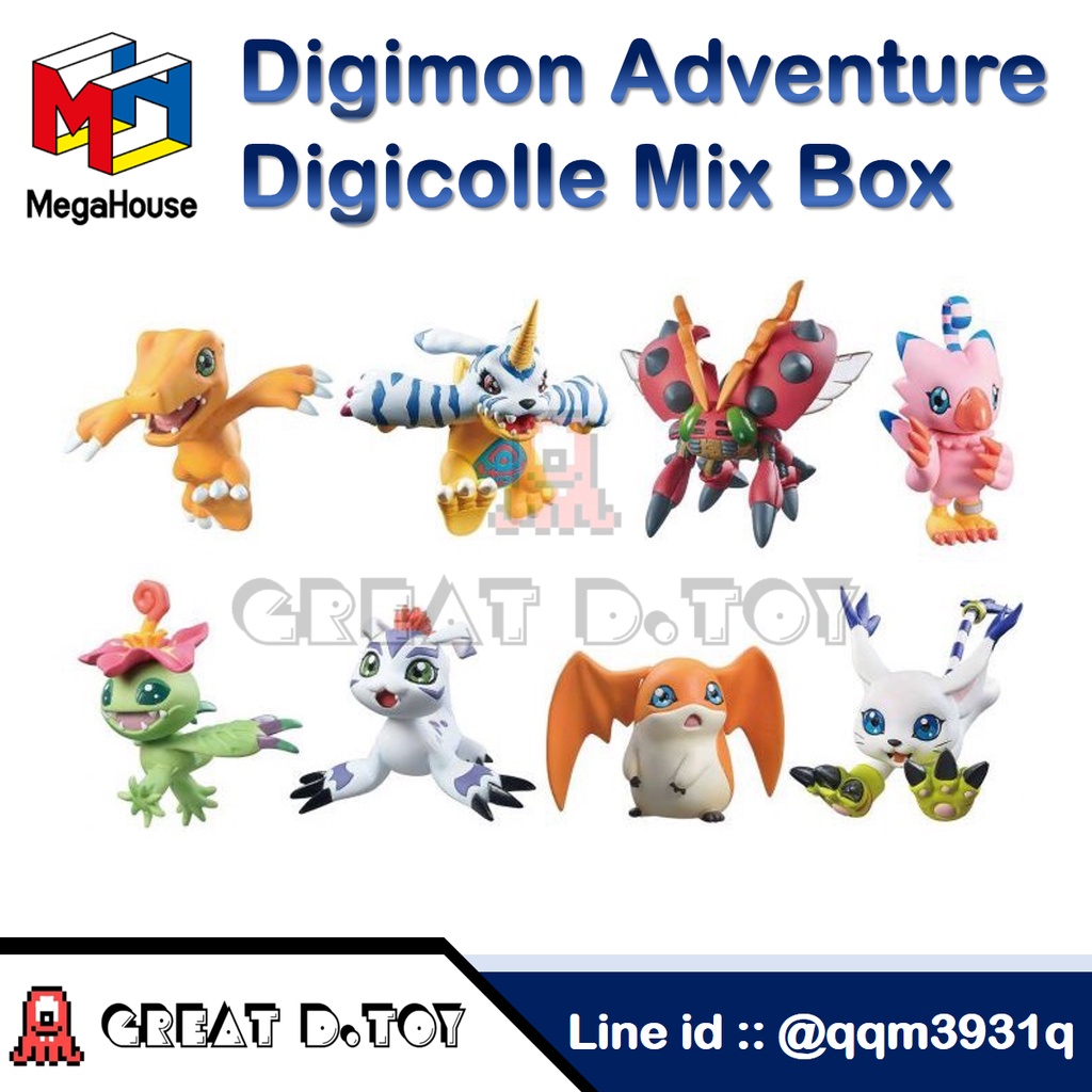 โมเดล ฟิกเกอร์ Digimon ของแท้ Digimon Adventure Digicolle  Mix Figure Full Set MegaHouse