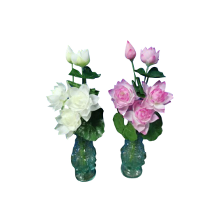 ดอกบัว ดอกบัวเบญจพร มินิบัวบูเก้ มี 5 สี ชมพูบานเย็น,ชมพู, ขาว ,เงิน และสีทอง สินค้าขายเป็น 1 ช่อ มี 5 ดอก บัวบูชา