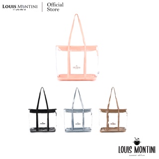 Louis Montini (Summer Edition) กระเป๋าใสช้อปปิ้งสำหรับผู้หญิง Transparent shopping bag for women กระเป๋าสโนลอยใส พร้อมซิปกันน้ำ SUM06