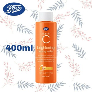 🔥โทนเนอร์ขวดใหญ่🔥 พร้อมส่ง สูตรใหม่ Boots Vitamin C Toning Water 400ml. บู๊ทส์ วิตามิน ซี Toner โทนเนอร์ ขวดใหญ่ 400มิล