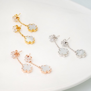 AR-Kang Collection***ต่างหูwhite mop white cz AAAAA(เงินแท้92.5%)