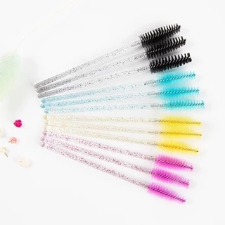 50 ชิ้น / แพ็คแวววาวคริสตัลมาสคาร่าเกลียว Bendable Lash Spool หลายสีให้เลือกแปรงแต่งหน้าปลอม