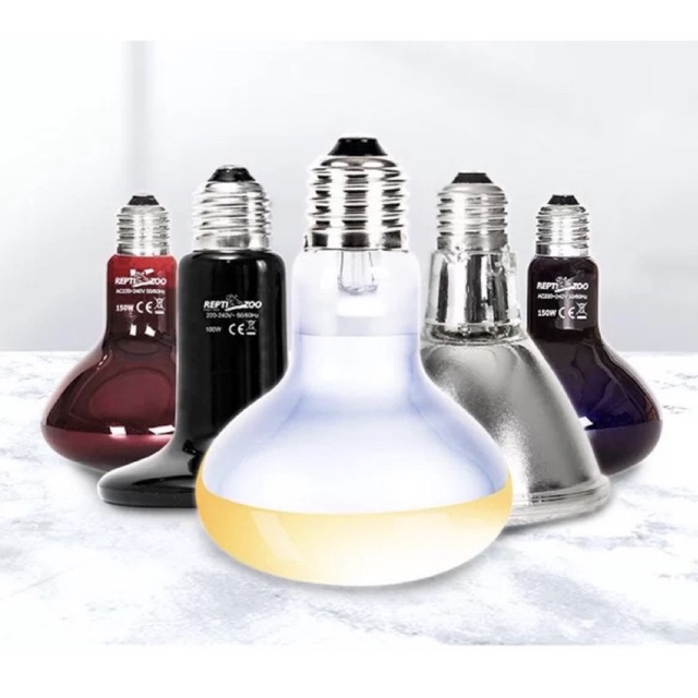 Reptizoo หลอดไฟให้ความร้อน อินฟาเรด UVA สำหรับกกไฟ ให้ความอบอุ่นเต่าบกสัตว์เลื้อยคลาน หลอดไฟUVA หลอด