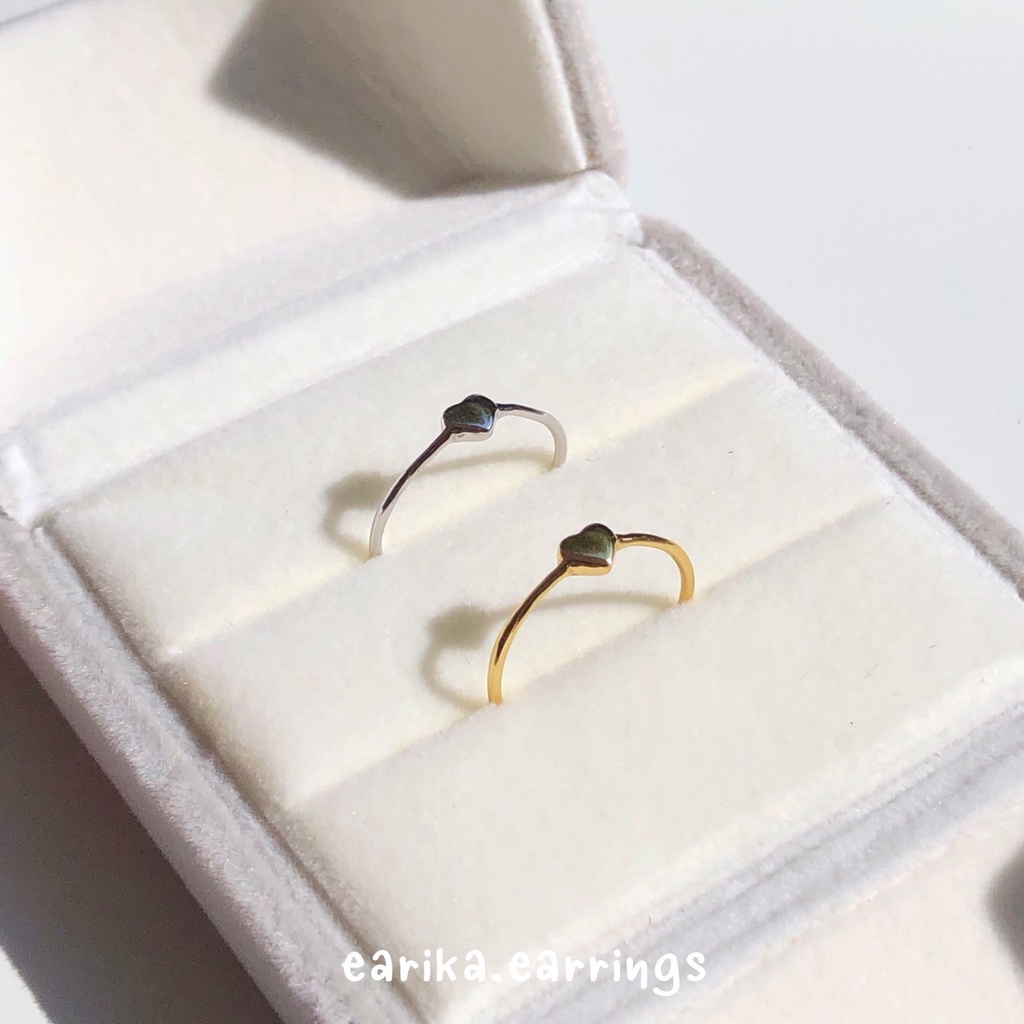 earika.earrings – mini heart ring (มีให้เลือกสองสี) แหวนเงินแท้ใส่อาบน้ำได้ ฟรีไซส์ปรับขนาดได้ ราคา ถูกที่สุด ดีลบีเคเค แกลเลอรีภาพที่ 3