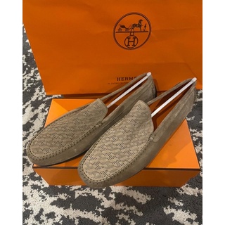 รองเท้า Hermes driving loafer หนังกลับแท้