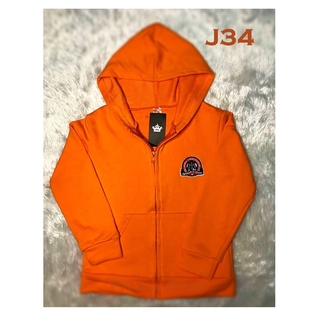 J34-39: เสื้อคลุมแขนยาวเด็กมีฮู๊ด สีส้ม