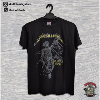 เสื้อยืดลําลอง ผ้าฝ้าย 100% แขนสั้น พิมพ์ลาย METALLICA JUSTICE FOR ALL black สําหรับผู้ชาย พลัสไซซ์ XS-XXXL