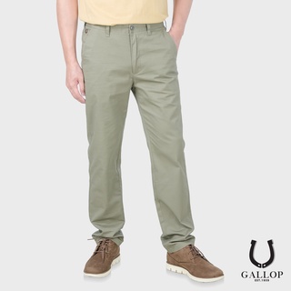 GALLOP : CHINO PANTS  กางเกงขายาว (ผ้าชิโน) รุ่น GL9007 สีเขียวขี้ม้าอ่อน