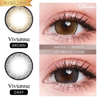 คอนแทคเลนส์(ตาโต) รุ่น Vivianna 💧อมน้ำ55% เลนส์กรองแสง นำเข้าจากเกาหลี 🇰🇷 Montra คอนแทคเลนส์ สีน้ำตาล สีเทา