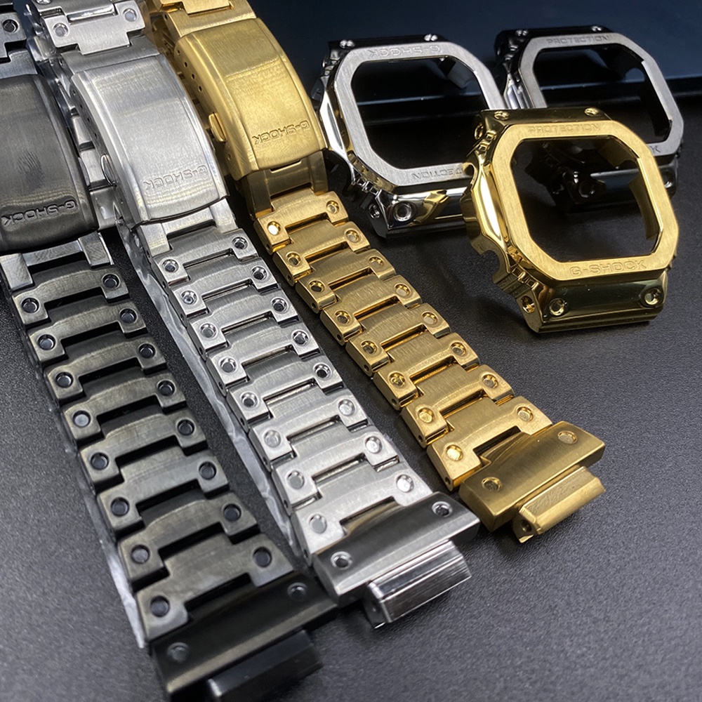 DW5600 สายนาฬิกา + Bezel GW-B5600 DW5610 สําหรับ Casio G-shock Replacment สร้อยข้อมือนาฬิกาโลหะกรณี 