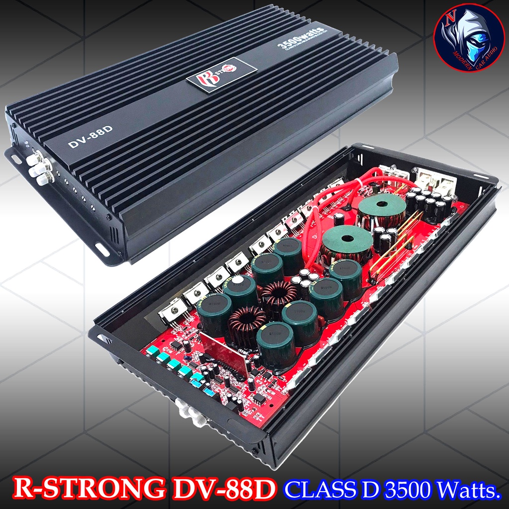 เพาเวอร์แอมป์ติดรถยนต์ R STRONG DV-88D CLASS D กำลังขับ 3500w.MAX