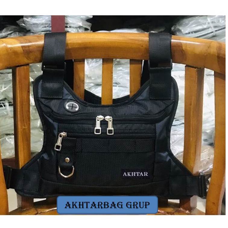 CHEST BAG//SIMPLE BLACK BIKERS CHEST BAG/CASH ส่งมอบทันที