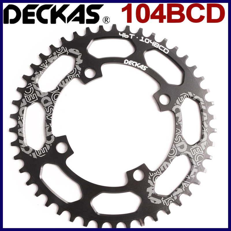 Deckas 104BCD จานหน้ารถจักรยานเสือภูเขา อะลูมิเนียม ทรงกลม แคบ กว้าง 40T 42T 44T 46T 48T 50T 52T