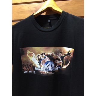 เสื้อยืดผ้าฝ้าย เสื้อภาพยนตร์มือสอง VINTAGE 2005 FANTASTIC 4 PROMO MARVEL Size M มือ2