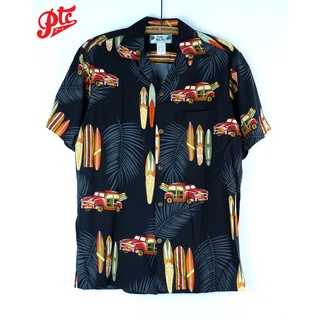 เสื้อฮาวาย TWO PALMS HAWAII SHIRT Woody Black