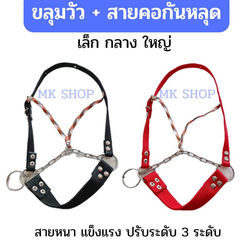 ขลุมวัว มีสายคอกันหลุด สายใหญ่หนาเเข็งแรง ปรับระดับได้3ระดับ