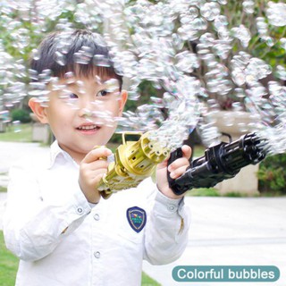 ปืนเป่าฟอง เครื่องเป่าฟอง เป่าฟอง Bubble Gun Gatling เครื่องทำ Bubbler ปืนยิงบับเบิ้ลลาย ใส่ถ่าน