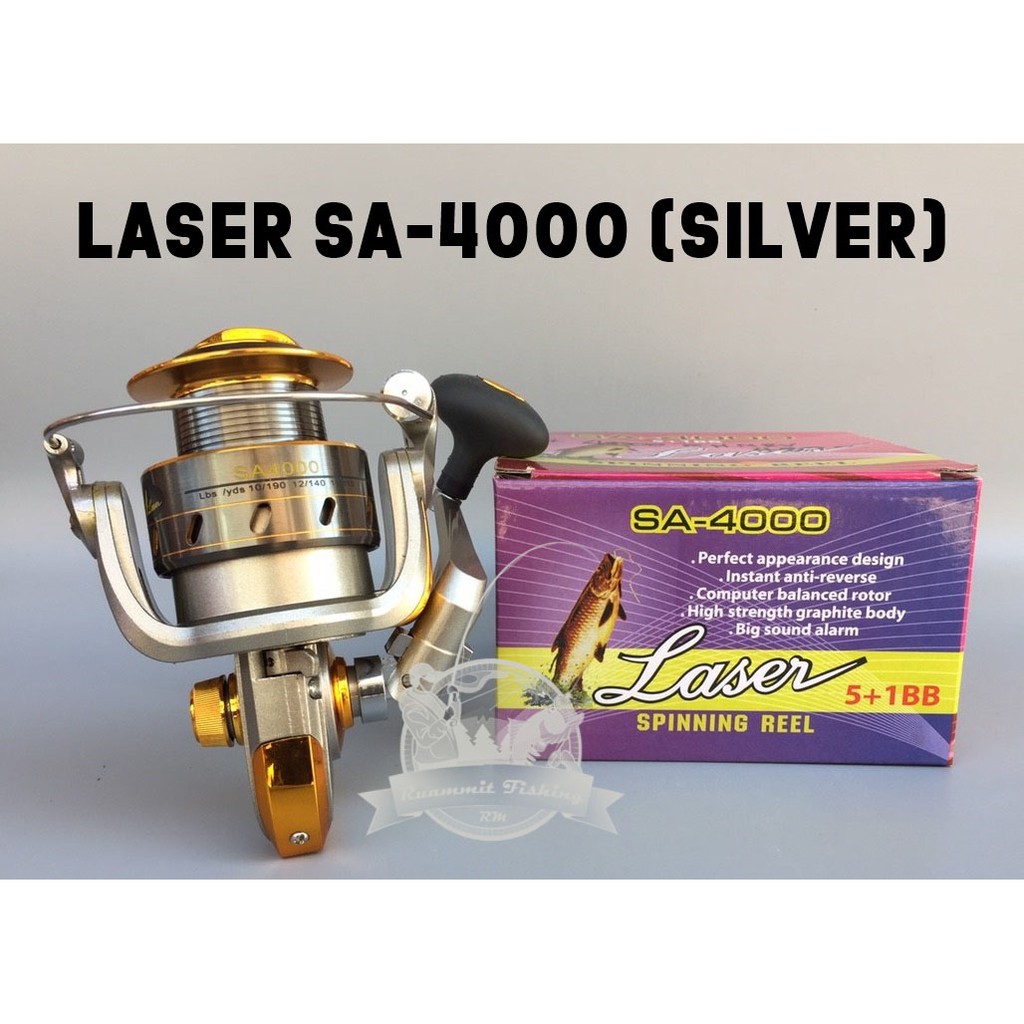 รอกสปินนิ่งเลเซอร์ LASER SPINNING REEL SA-4000 (มี 3 สี BLACK/ SILVER/GREY)