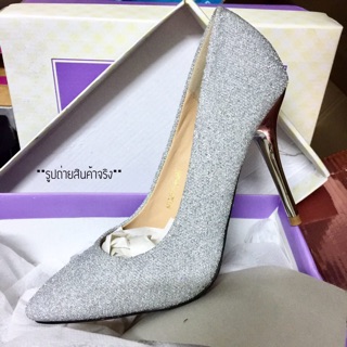 👠 LUXURIOUS SAND SHIMMER HIGH HEELS รองเท้าส้นสูง ส้นเข็ม