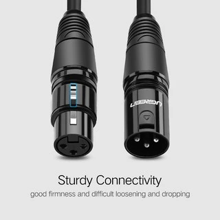 UGREEN สาย XLR ไมโครโฟน เสียง ปืนใหญ่ สายเคเบิล สายเคเบิล Aux ตัวผู้กับตัวเมีย