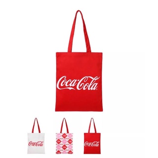 Miniso กระเป๋าผ้า Coca-Cola Shopping Bag with Simple Lettersลิขสิทธิ์แท้