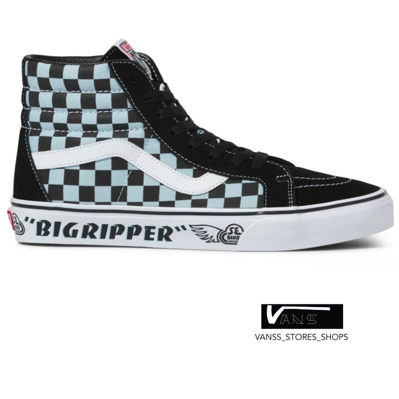 VANS SK8 HI SE BIKES BIG RIPPER BLACK PLUME REFLECTIVE CHECK SNEAKERS สินค้ามีประกันแท้