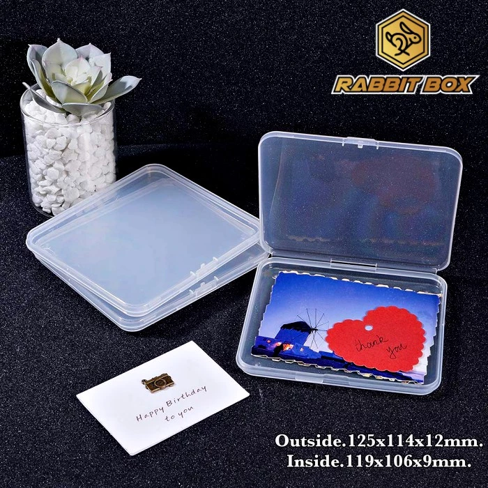 กล่องพลาสติก ขนาด 120x107x9 mm. (ขนาดช่องใส่ของ 120x107xสูง9mm.) สำหรับใส่สิ่งของขนาดเล็ก อื่นๆ