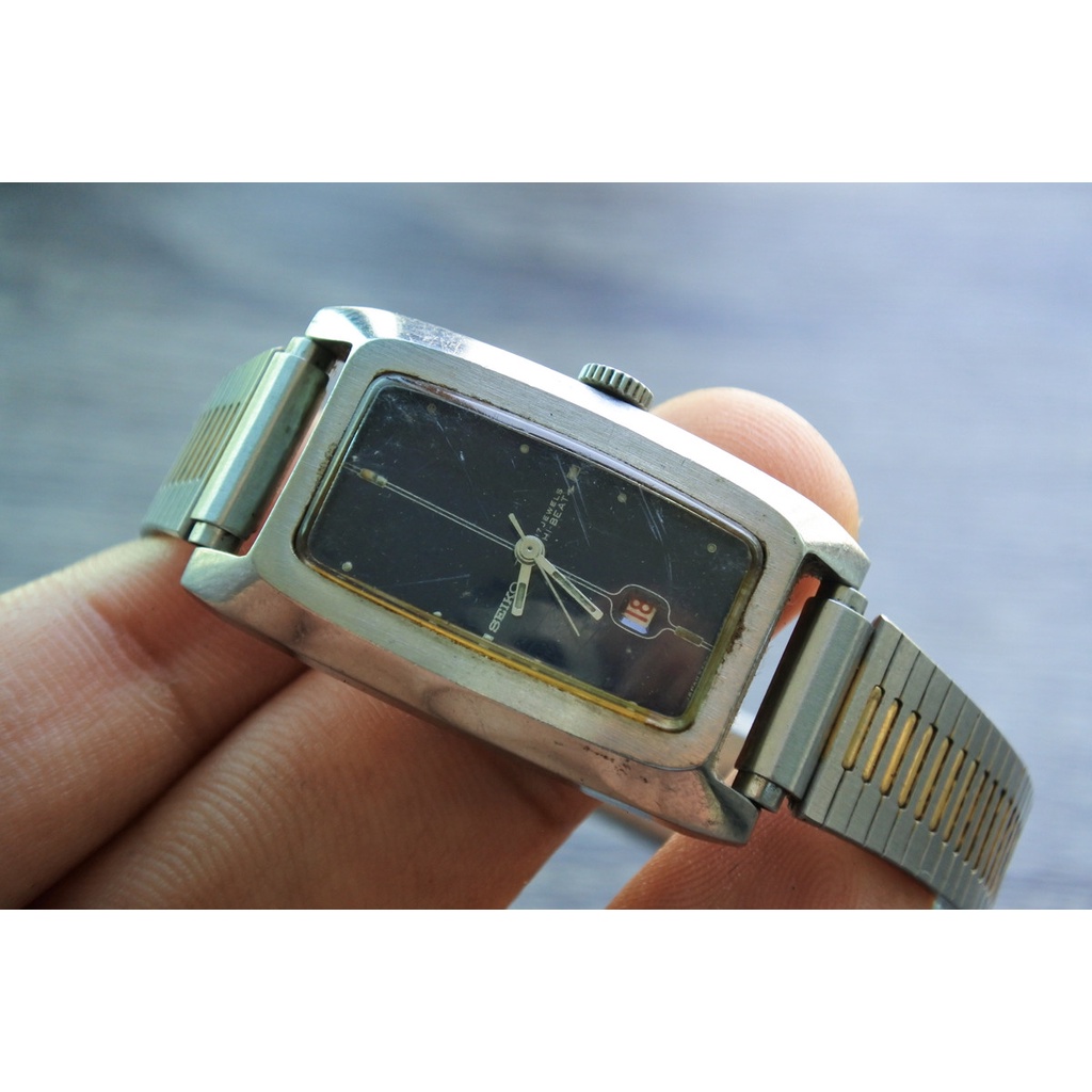นาฬิกา Vintage มือสองญี่ปุ่น Seiko  ระบบ Automatic 17j Hi Beat 2202 3040 Blue Dial  25mm