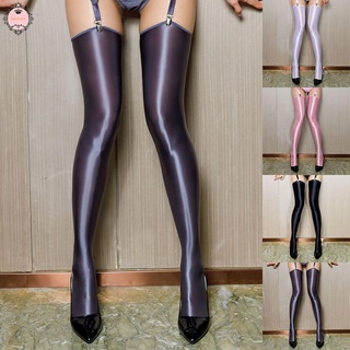 Women Sexy Shiny High Stockings Sheer Knee Hosiery Tight Pantyhose Clubwear