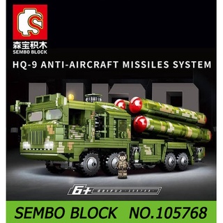 ชุดตัวต่อ SEMBO BLOCK NO.105768  HQ-9 ANTI-AIRCRAFT MISSILES SYSTEM 1048 PCS  รถจรวดมิดไซด์ ทหาร สุดอลังการกับของเล่นสุด