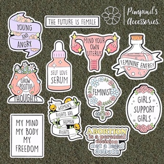 🇹🇭 พร้อมส่ง : 👩🏻‍🦰 เข็มกลัดเซ็ทส่งเสริมพลังสิทธิสตรี | Feminist - Woman Power Enamel Brooch Pin Set.