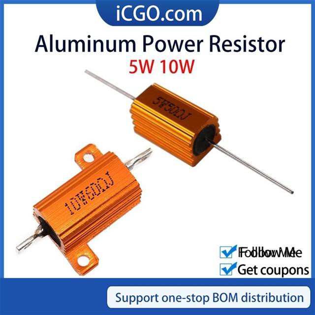 RX24 5W 10W Aluminum Power Metal Shell Case Wirewound Resistor 1K 1.5K 2K 2.2K 2.5K 3K 3.3K 4.7K 5K 6.8K 10K 15K 50K 100K ohm
