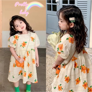 PRETTY BABY🧸พร้อมส่ง🧸ชุดเดรสกระโปรง แขนตุ๊กตา ชุดเดรสสำหรับเด็กผู้หญิง (280)