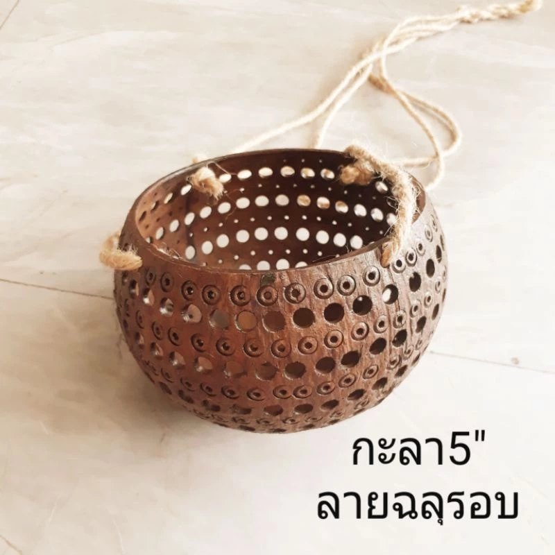 #กระเช้ากะลา🥥กระเช้าแขวนต้นไม้ กะลาลูกใหญ่
