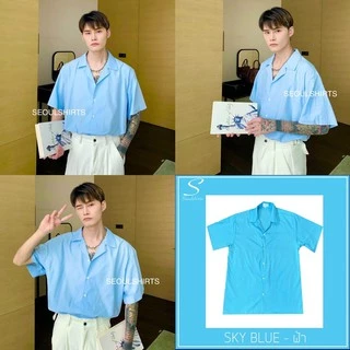 S1: เสื้อเชิ้ตเกาหลี แขนสั้น สีพื้น มีไซซ์ M L XL XXL ชาย/หญิงใส่ได้ คุณภาพดี
