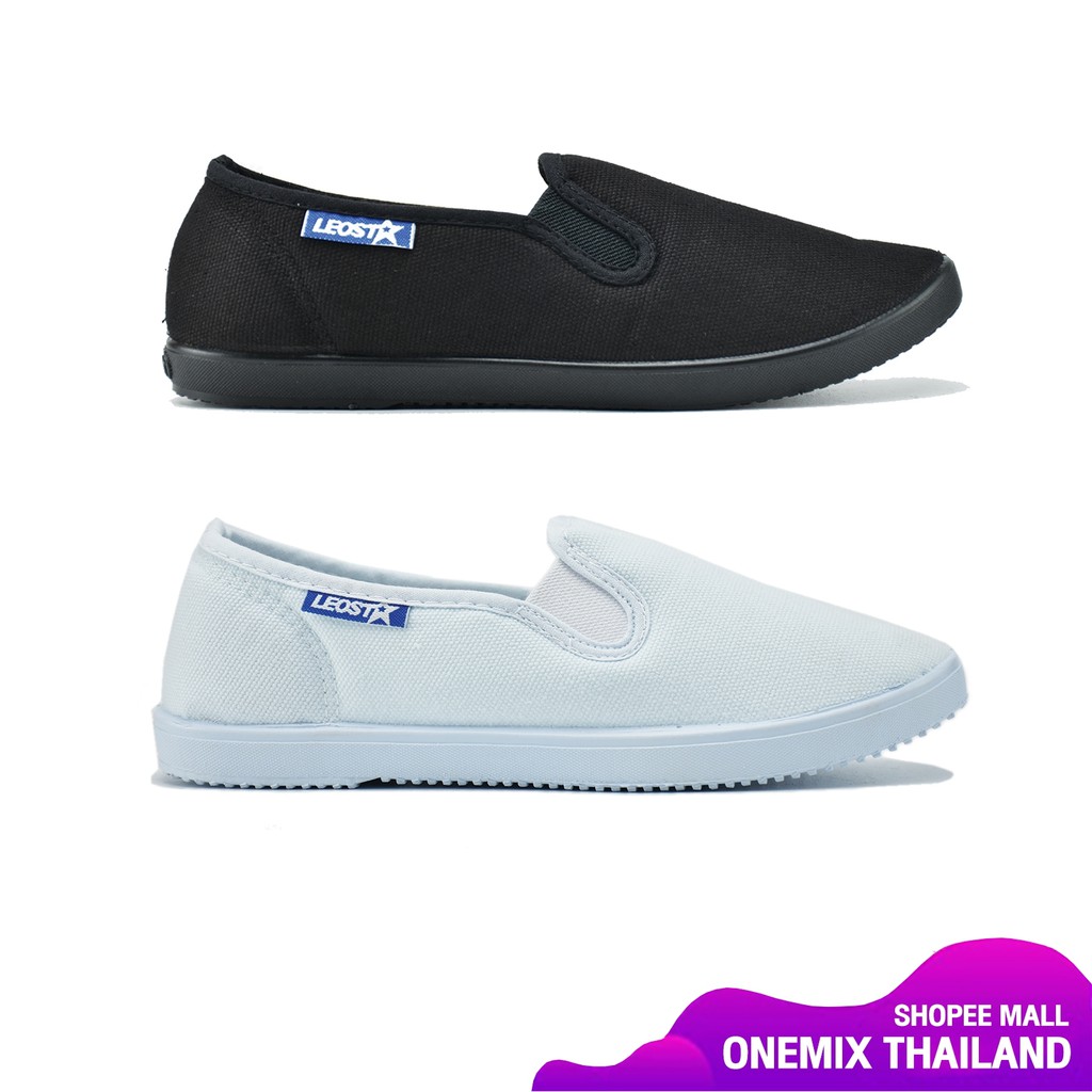 Leo Slip-on 109 กล่องแดง รองเท้าผ้าใบ สวม ทรงฮิต ลีโอ ราคาถูก ผู้ชาย ผู้หญิง