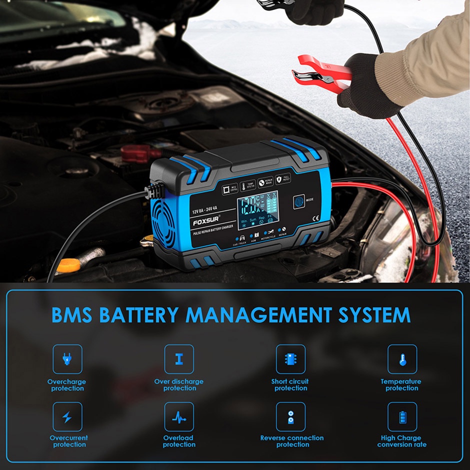 เครื่องชาร์จแบตเตอรี่ FBC122408D Car Battery Charger แบตเตอรี่ และซ่อม ...