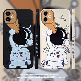 เคสโทรศัพท์ซิลิโคน TPU แบบนิ่ม ลายการ์ตูนนักบินอวกาศ กันกระแทก สําหรับ Samsung Galaxy S21 FE S22 Plus Ultra