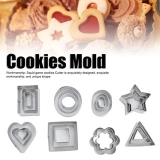 24Pcs Stainless Steel Biscuits Mould Challenges Various Sizes Exquisite Workmanship High Hardness Cookies Mold for Games