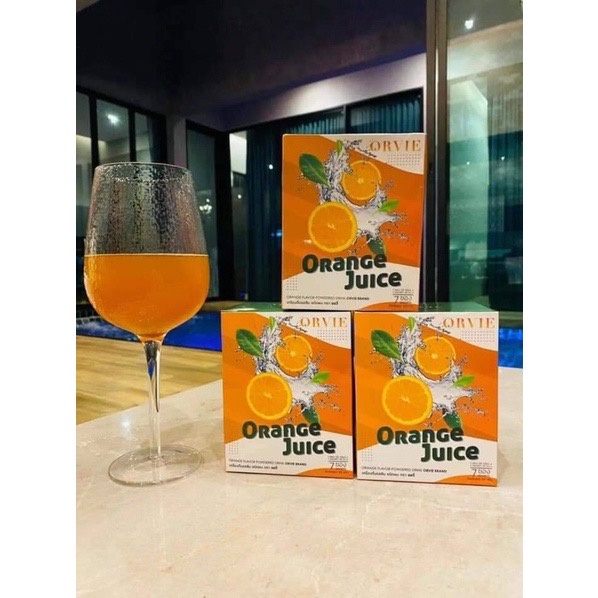 ORVIE Orange Juice ออวี่ ดีท๊อกลดน้ำหนัก รสส้ม ของแท้ 1กล่องมี 7 ซอง 100%