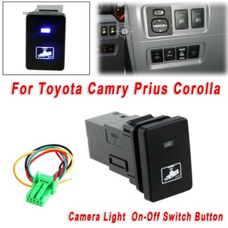 【GRCEKRIN】Camera Light Switch For Toyota Camry Prius Corolla Button Black Blue LED Plastic