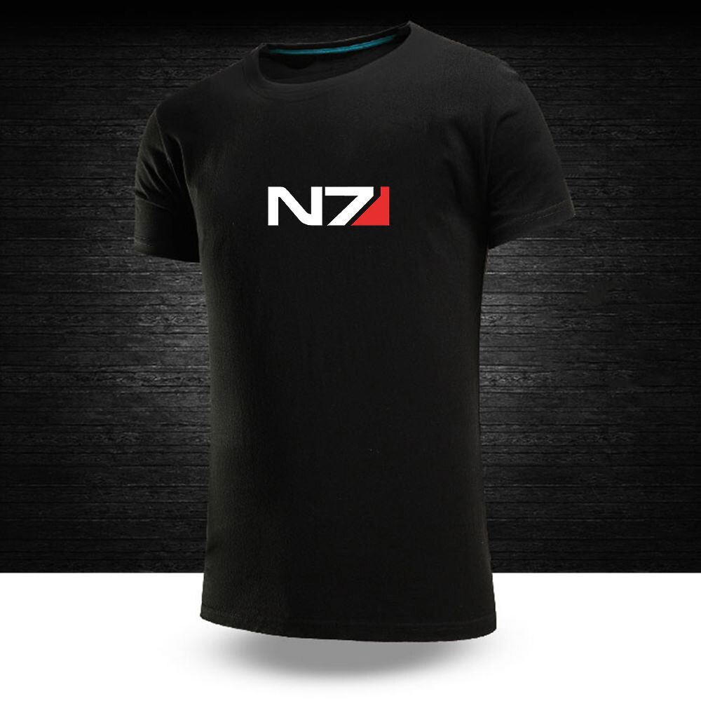 [COD]เสื้อยืด พิมพ์ลายเอฟเฟค N7 M สีพื้น ใส่สบาย